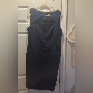 Anne Klein Navy Blue Sleeveless Sheath Dress